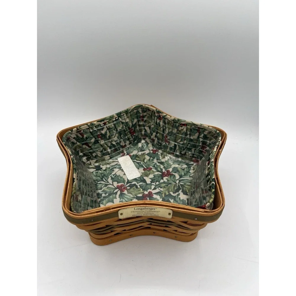 Longaberger Christmas Collection 2001 Shining‎ Star Basket w/Liner & Protector